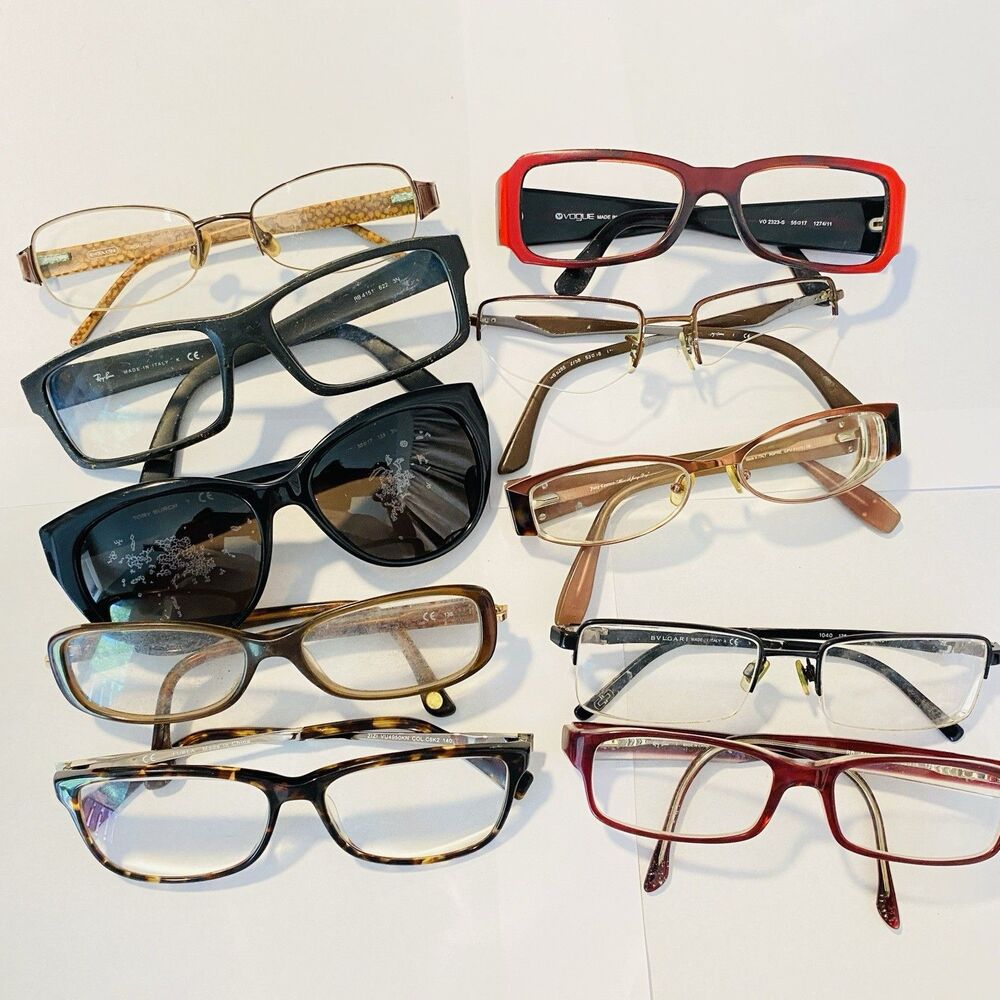 Lot Of 10 Bvlgari Juicy Couture Tory Ray Ban Frames AS IS As Parts Repair Clean